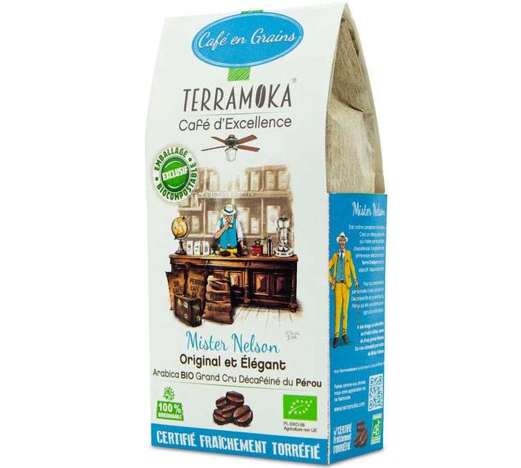 Café En Grains Décaféiné Bio Mister Nelson - Pérou - 200g - TERRAMOKA 3 Café En Grains Décaféiné Bio Mister Nelson - Pérou - 200g - TERRAMOKA