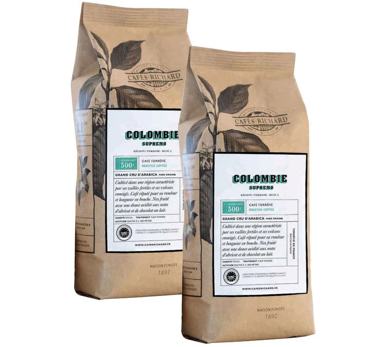 1kg Café En Grains Colombie Supremo - Cafés Richard 3 1kg Café En Grains Colombie Supremo - Cafés Richard