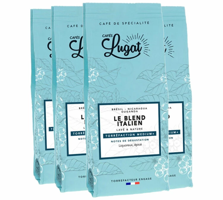 Café En Grains : Le Blend Italien (Mélange Italien) 1 Kg - CAFÉS LUGAT 3 Café En Grains : Le Blend Italien (Mélange Italien) 1 Kg - CAFÉS LUGAT
