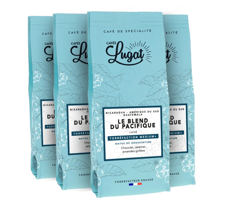 1kg Café En Grain Le Blend Du Pacifique - CAFES LUGAT 3 1kg Café En Grain Le Blend Du Pacifique - CAFES LUGAT