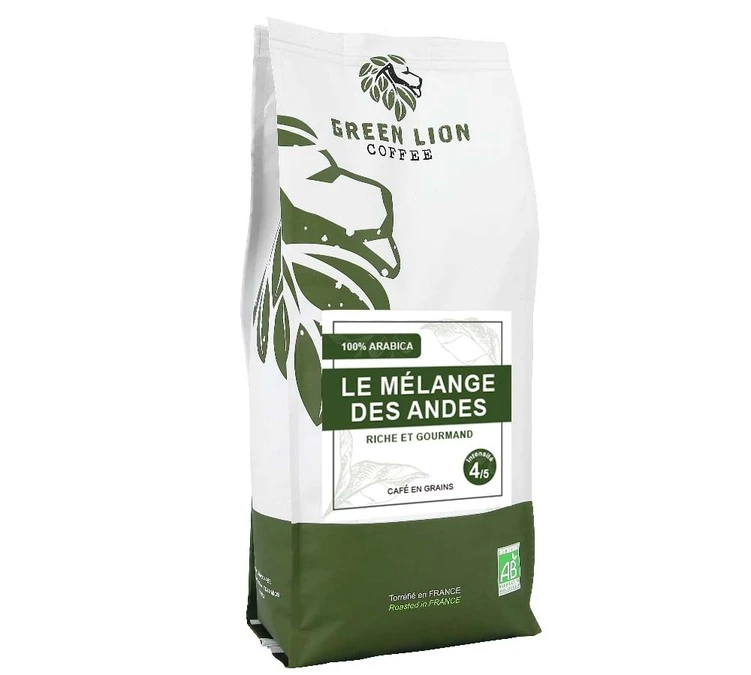 1kg Café En Grain Bio Le Mélange Des Andes - GREEN LION COFFEE 3 1kg Café En Grain Bio Le Mélange Des Andes - GREEN LION COFFEE