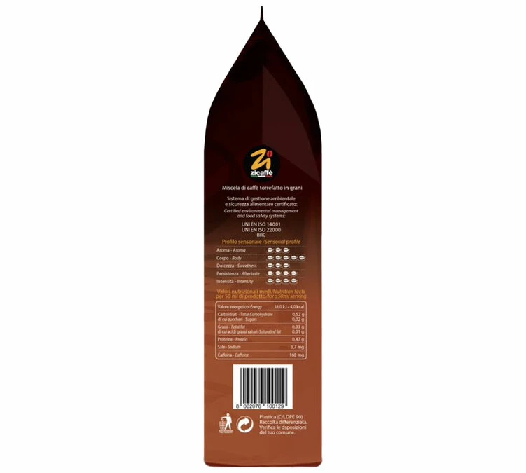 Café En Grains Linea Bruna Zicaffè 1kg 6 Café En Grains Linea Bruna Zicaffè 1kg – Image 4