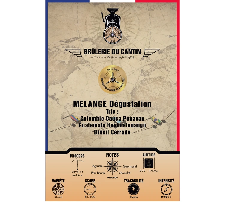 Café En Grains Brûlerie Du Cantin - Mélange Dégustation 100% Arabica - 250gr 4 Café En Grains Brûlerie Du Cantin - Mélange Dégustation 100% Arabica - 250gr – Image 2