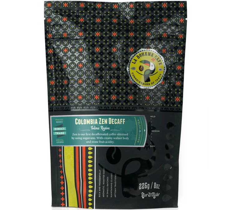 226g Café En Grains Colombie Zen Decaff - La Bohème Café 2 226g Café En Grains Colombie Zen Decaff - La Bohème Café