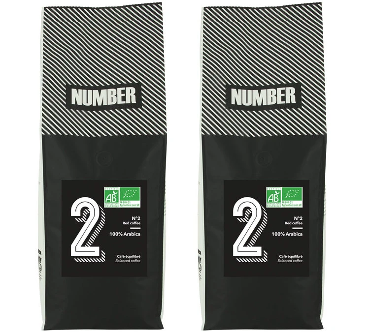 2 X 1kg Café En Grain Bio 100% Arabica Number N°2 - Number 3 2 X 1kg Café En Grain Bio 100% Arabica Number N°2 - Number