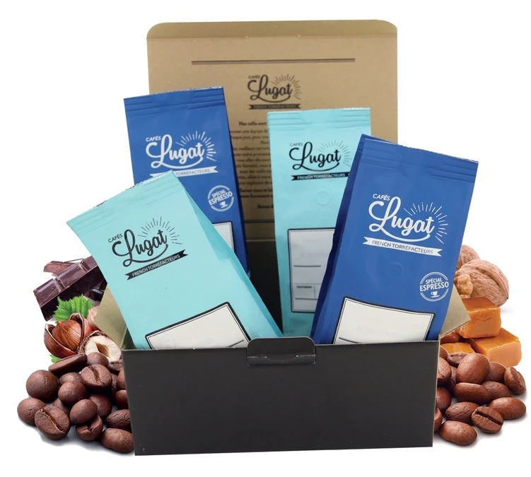 Coffret Gourmand Cafés Lugat (4 Cafés En Grains X 250g) 3 Coffret Gourmand Cafés Lugat (4 Cafés En Grains X 250g)