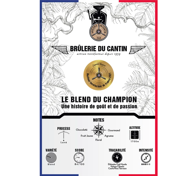 Café En Grains Brûlerie Du Cantin - Blend Du Champion 100 % Arabica - 250gr 4 Café En Grains Brûlerie Du Cantin - Blend Du Champion 100 % Arabica - 250gr – Image 2