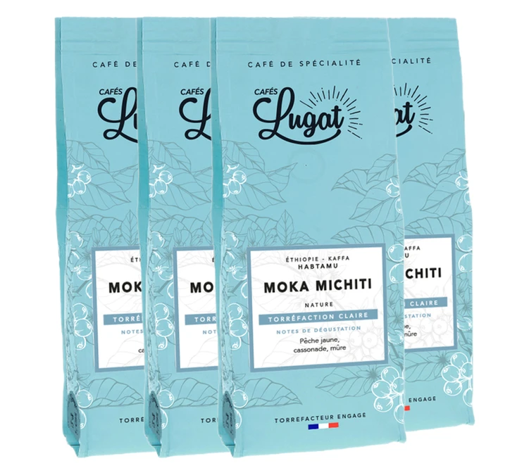 4x250 G Café En Grain Moka Michiti - Cafés Lugat 3 4x250 G Café En Grain Moka Michiti - Cafés Lugat