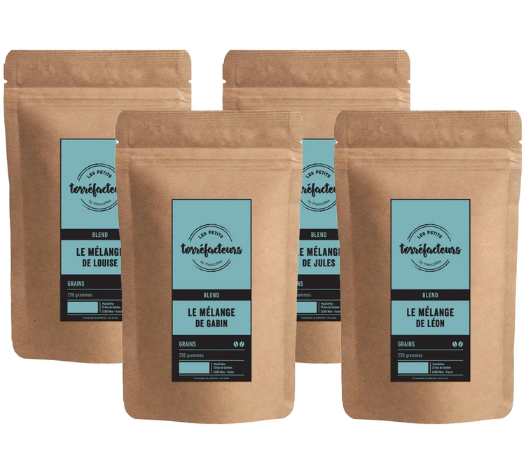 Pack Découverte - 4 Mélanges Exclusifs - 4x250g - Les Petits Torréfacteurs 3 Pack Découverte - 4 Mélanges Exclusifs - 4x250g - Les Petits Torréfacteurs