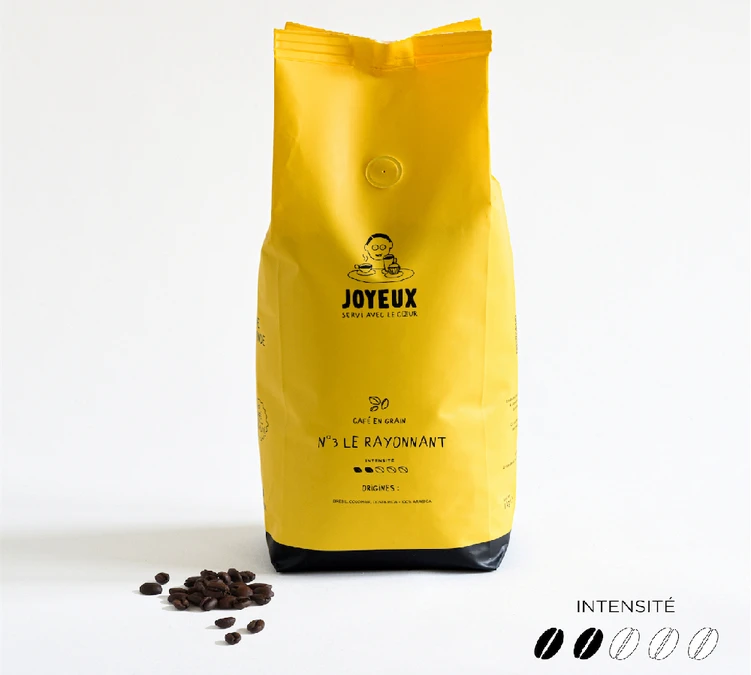 Café En Grains - Café Joyeux N°3 Le Rayonnant - 1kg 3 Café En Grains - Café Joyeux N°3 Le Rayonnant - 1kg